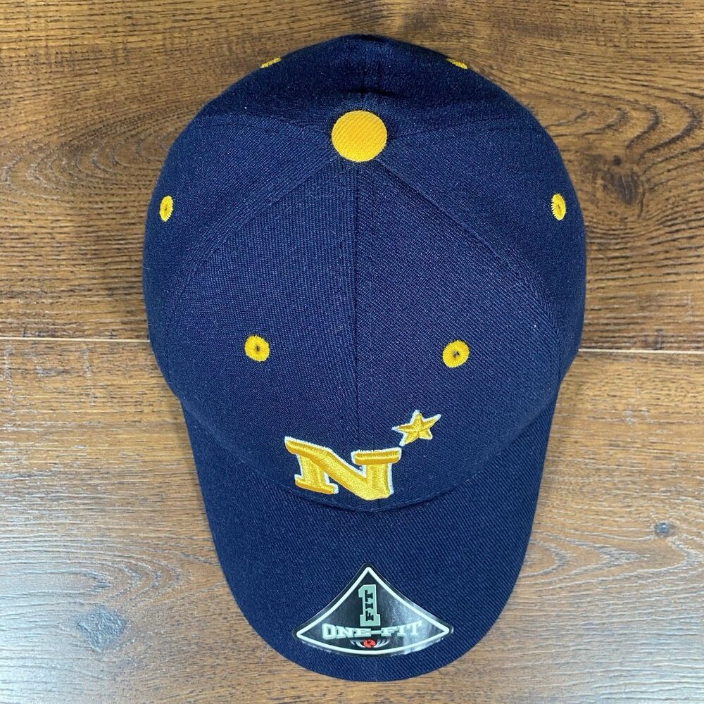 Navy Midshipmen Hat Top of the World Mens Blue One Size Fitted Cap N Star Vtg - Picture 5 of 7